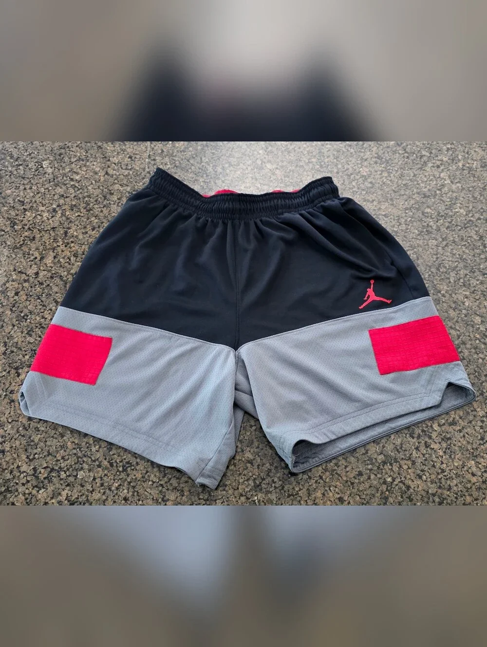 Nike Jordan Dri Fit Air Statement Shorts Men Black/Gray/Red CZ4766-010 Sz Large